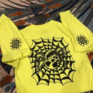 Lurking class neon cropped long sleeve shirt